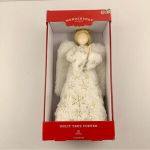 11.25" Plush Angel with Snowflake Dress Christmas Tree Topper - Wondershop